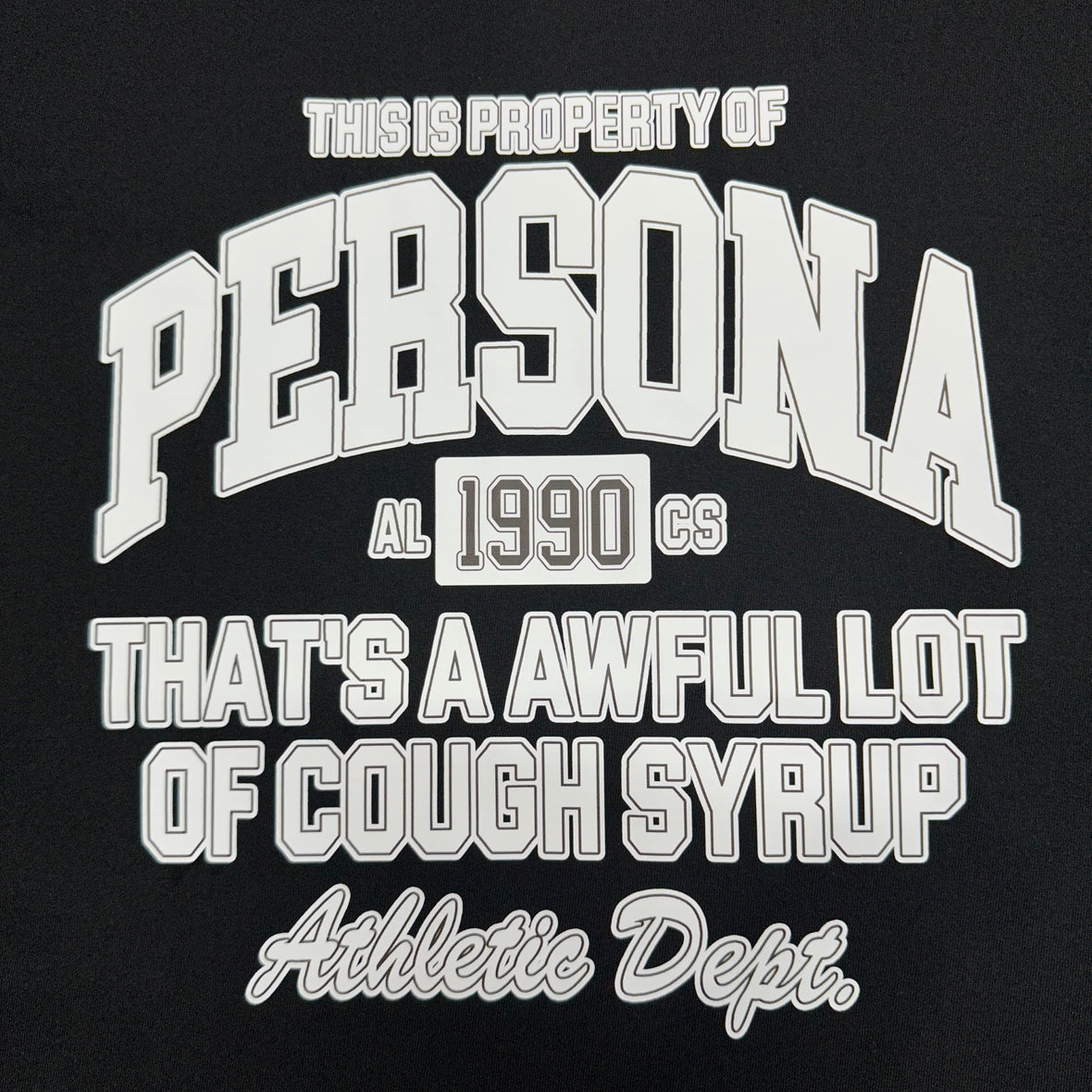 That's A Awful Lot Of Cough Syrup x Persona "Athletic Dept" Tee.