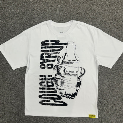 The "Hand Holding Bottle" graphic t-shirt