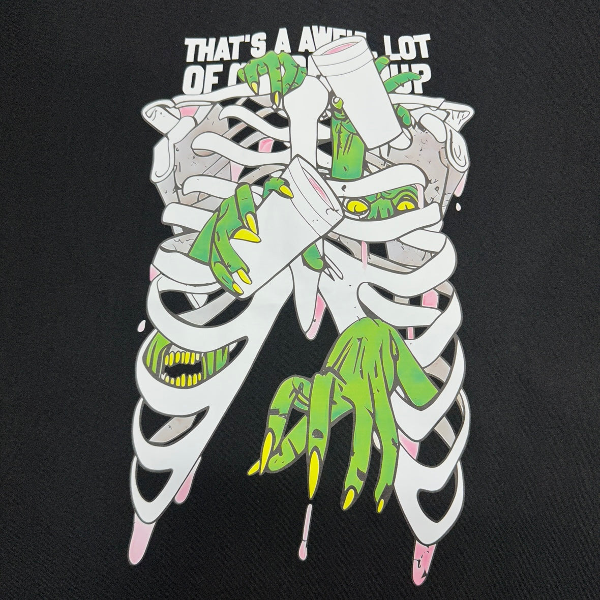 That's A Awful Lot Of Cough Syrup Zombie Rib Cage Tee