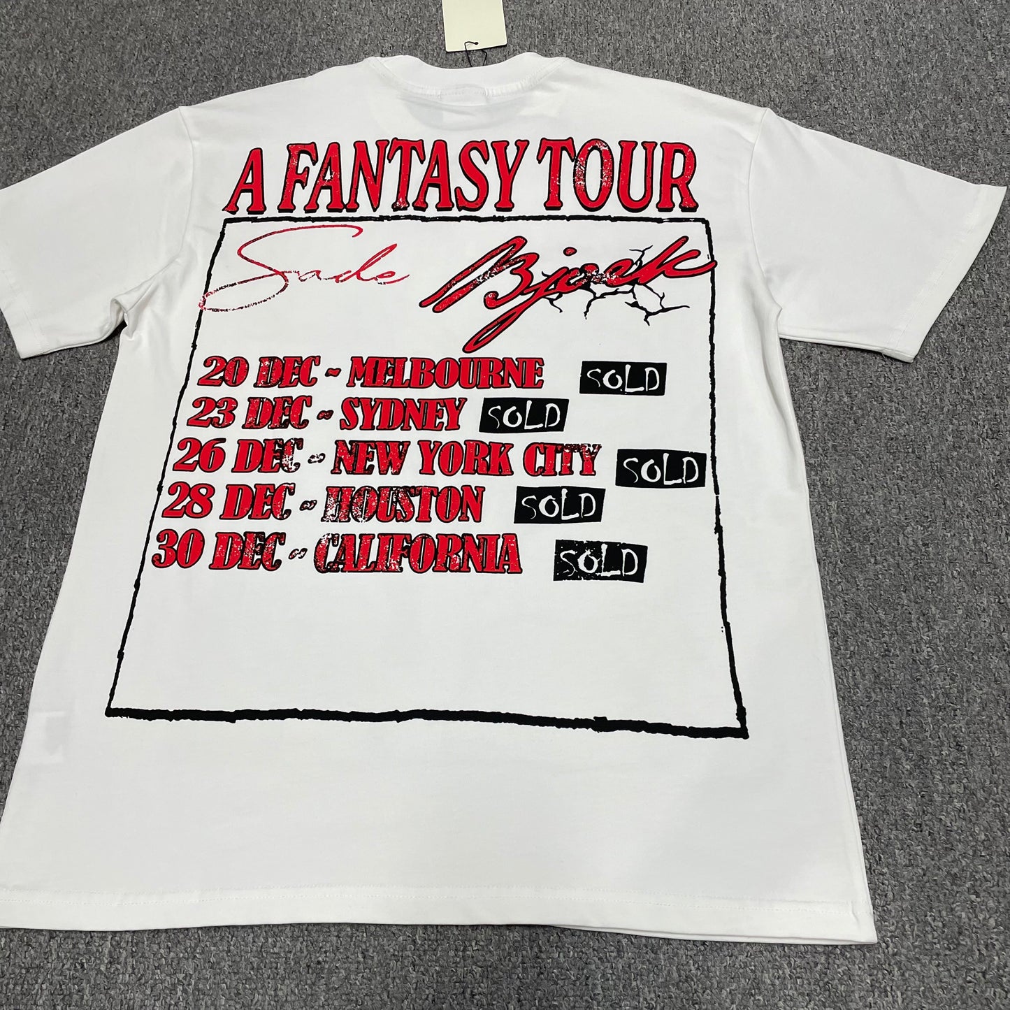 Vale Forever Dreams Tour Sade Bjork Tee Cream back view