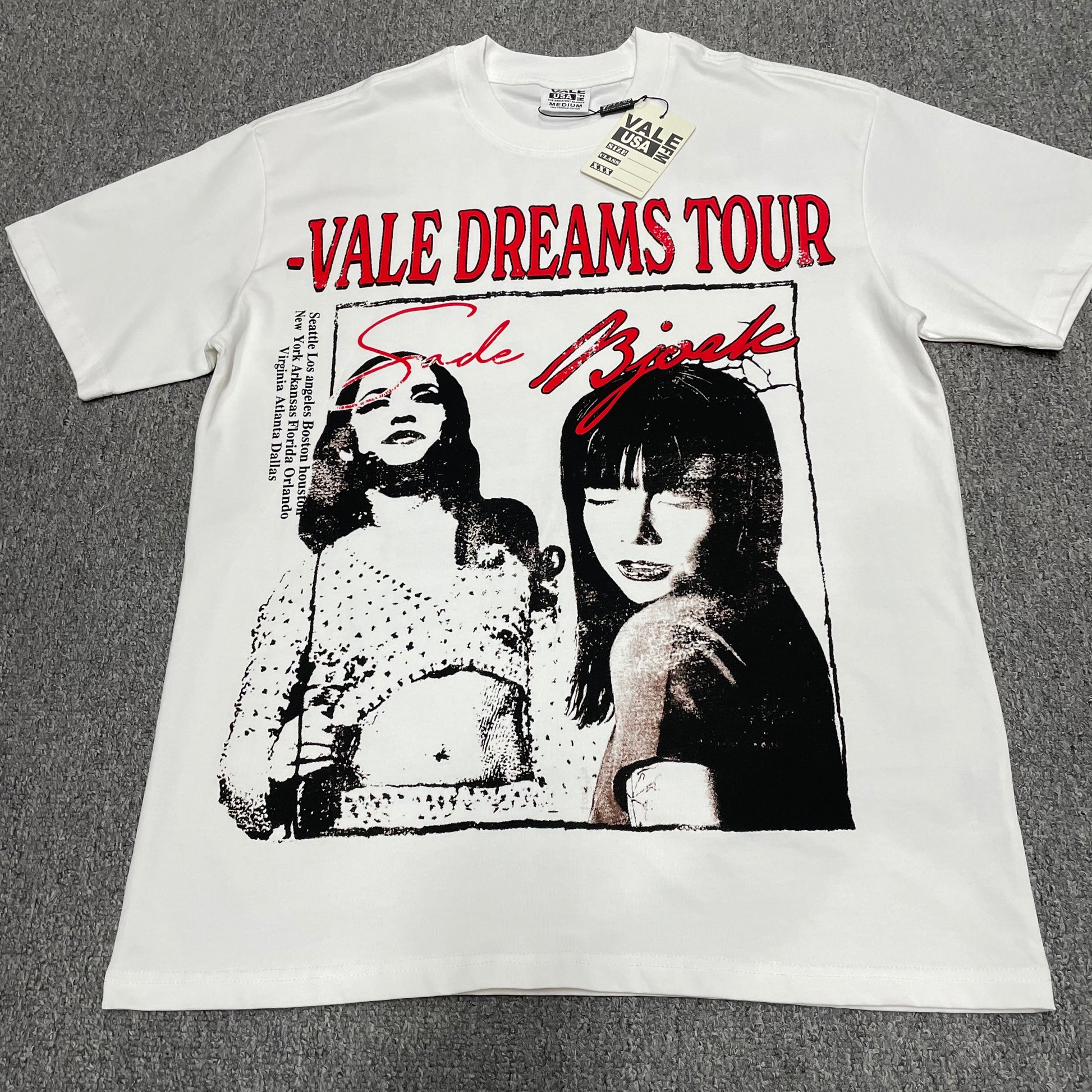 Vale Forever Dreams Tour Sade Bjork Tee Cream front view