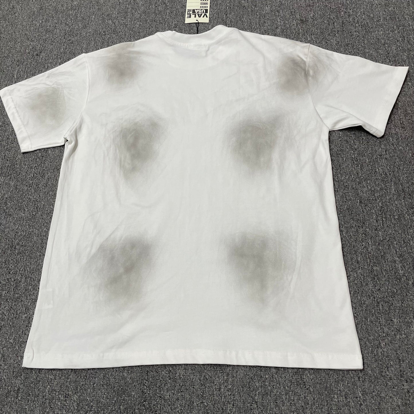 Vale Forever Godfather Bling Tee White back view with gray spray wash