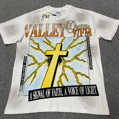 Vale Forever Thunder Cross Bling Tee Dirt White front view