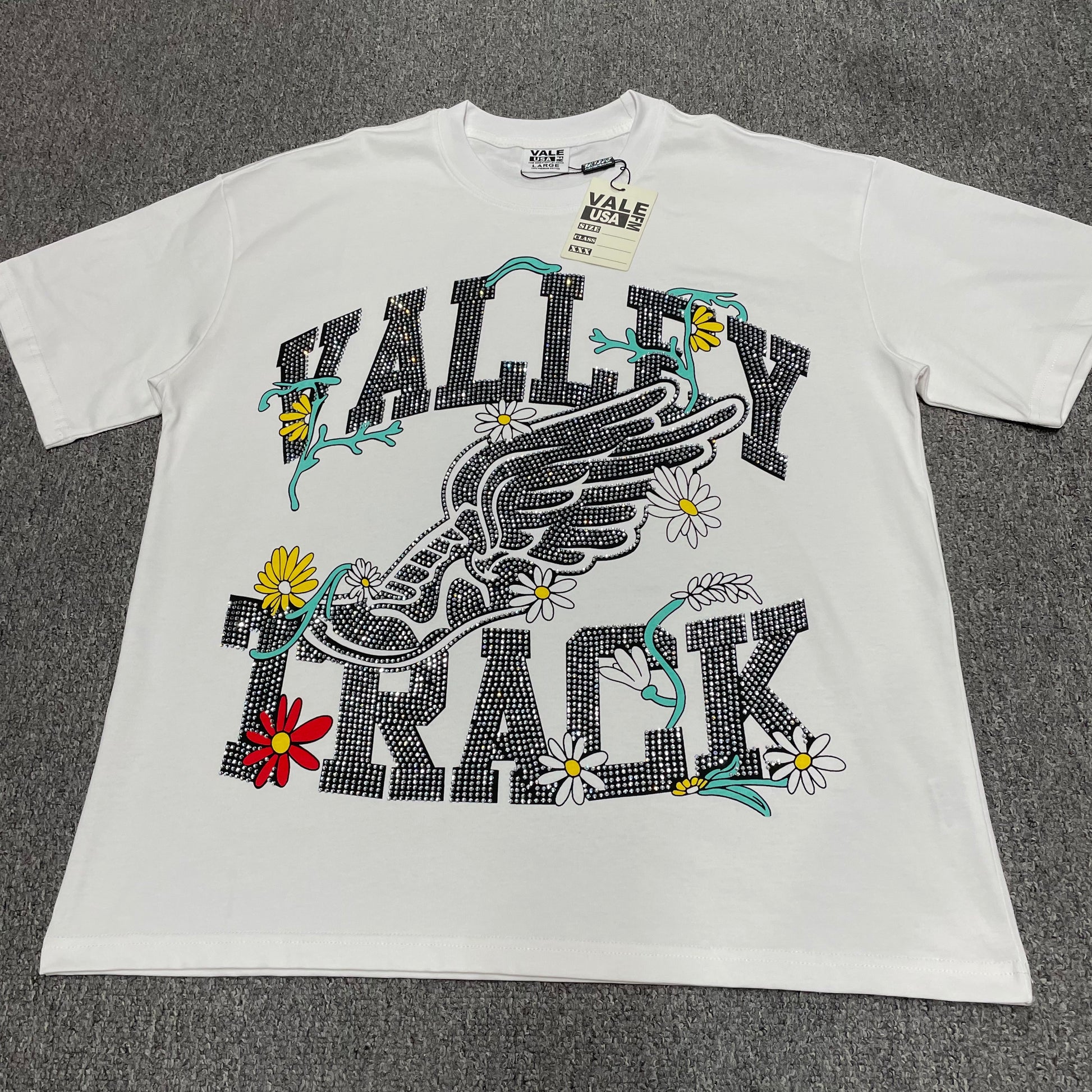 Vale Forever Valley Track Wing Bling Tee White front view