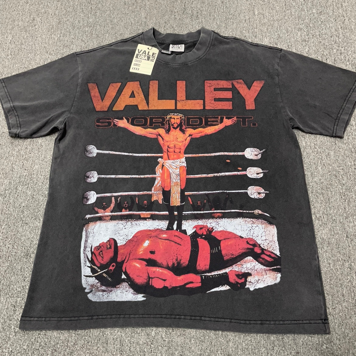 Vale Forever Heaven Boxer Tee Washed Black front view