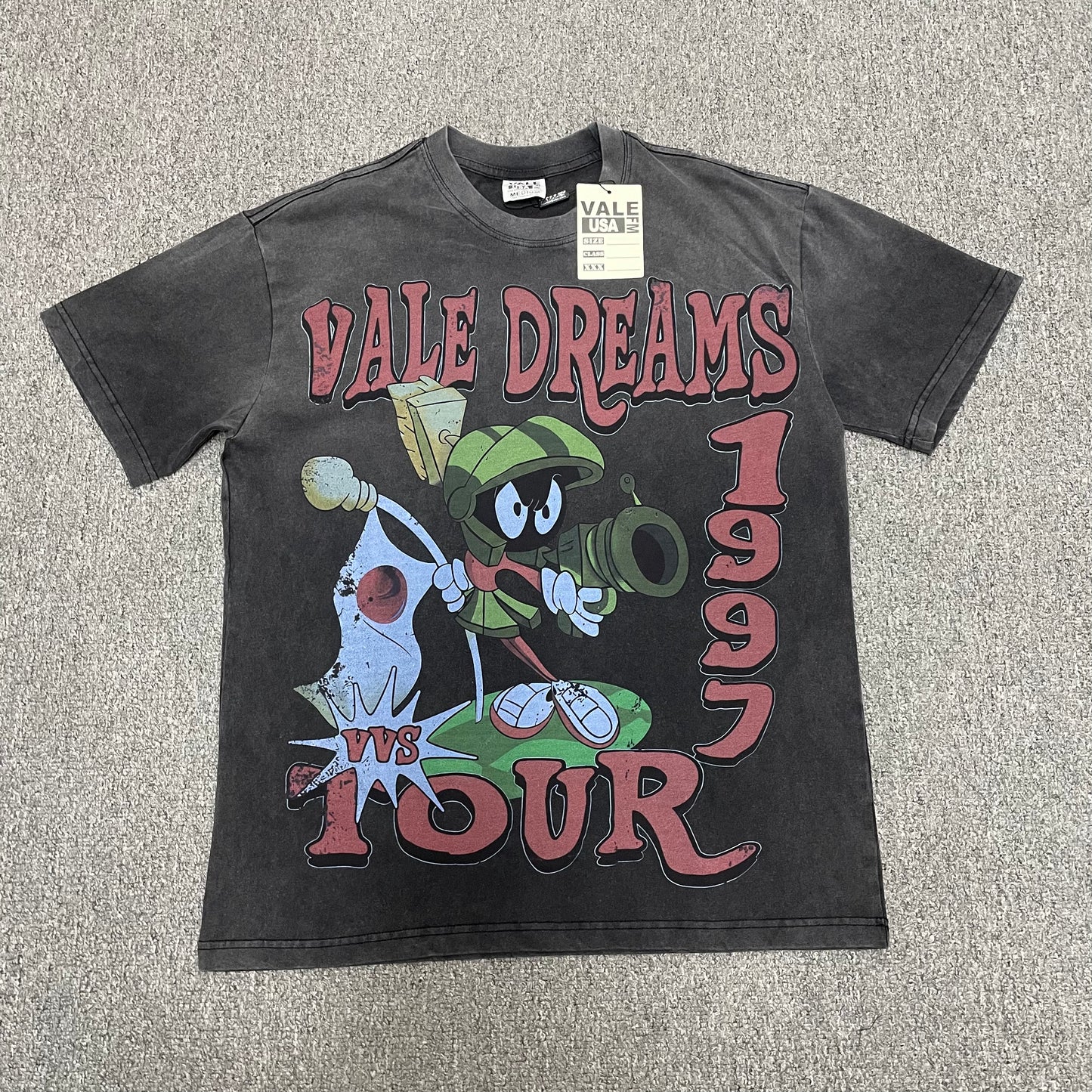 Vale Forever Marvins Dreams Tee Washed Black front view