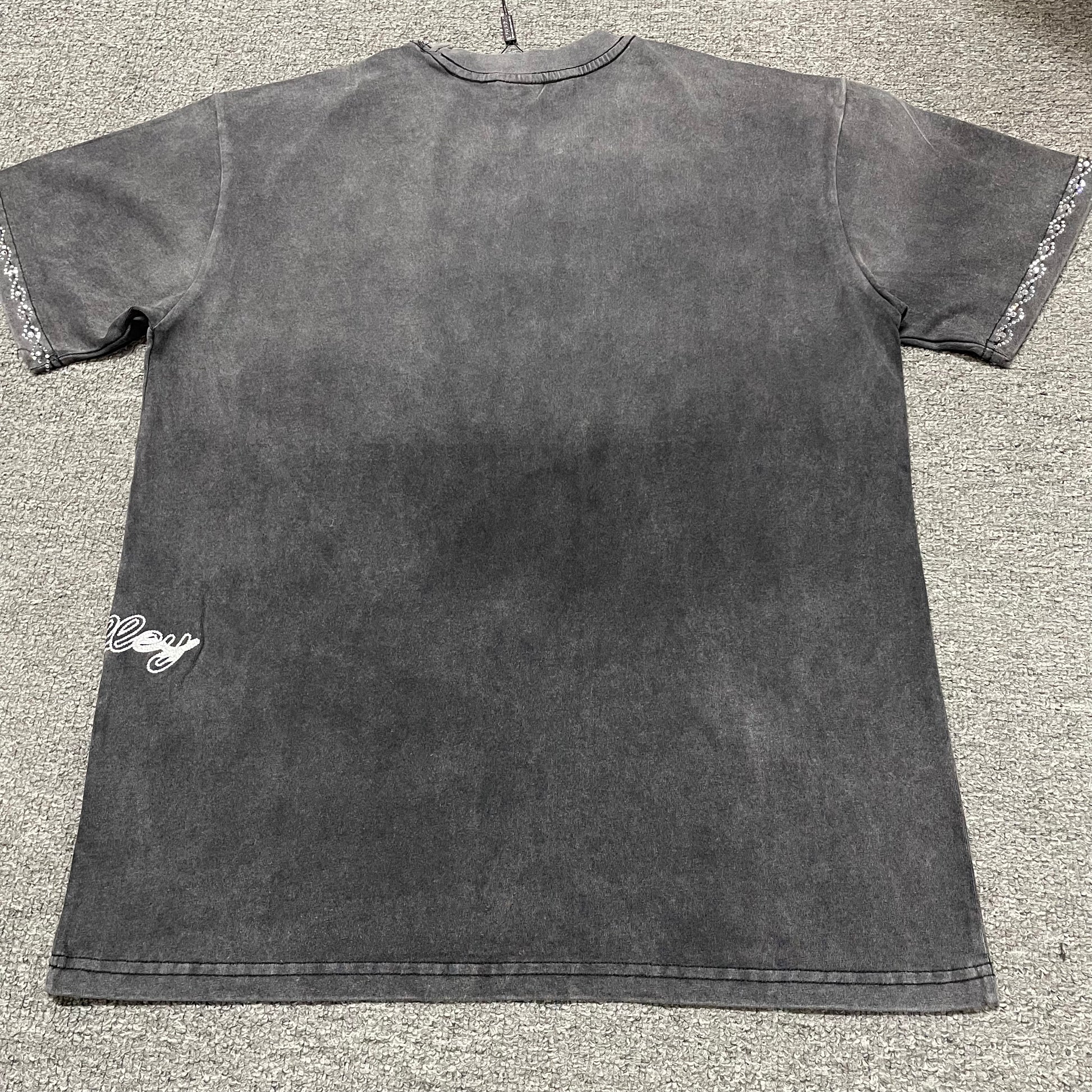Vale Forever Iron Cross Bling Tee Washed Black back view