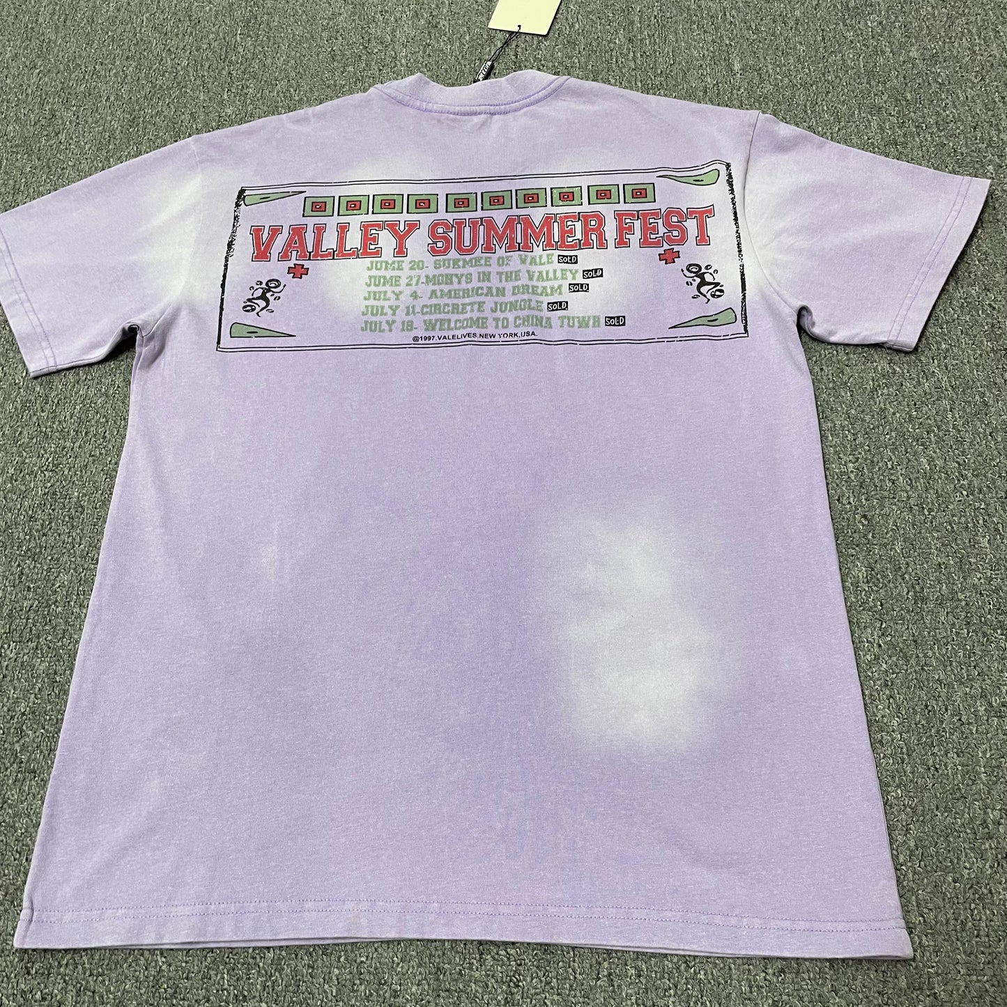 Vale Forever Icon Bling Tee Mauve back view with Valley Summer Fest graphic