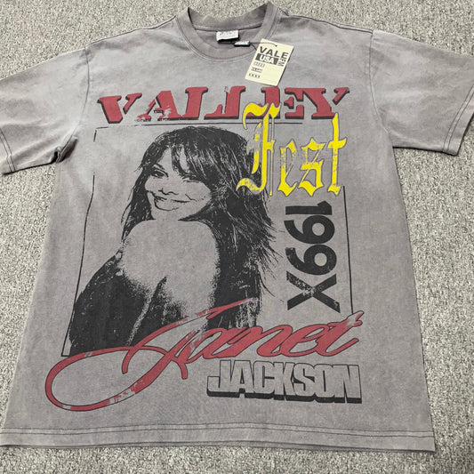Vale Forever 199X Fest Tee Slate front view with vintage portrait graphic