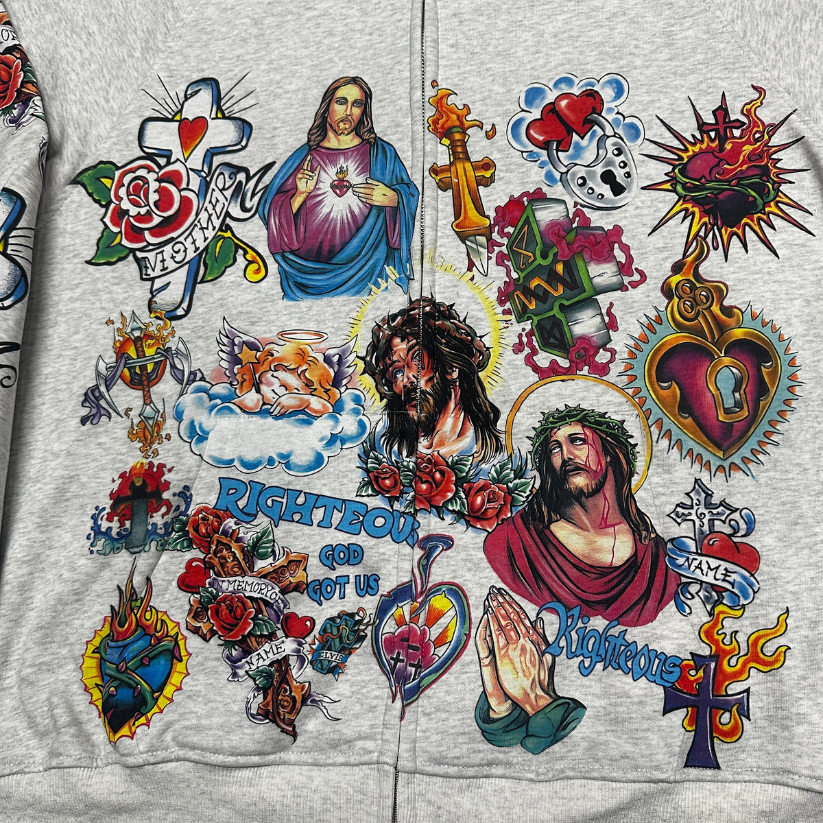 We Are Righteous "Risen King" Cropped Zip-Up Hoodie