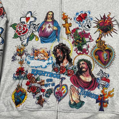 We Are Righteous "Risen King" Cropped Zip-Up Hoodie