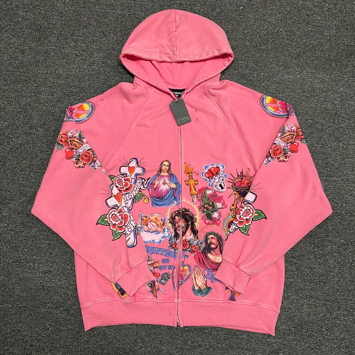 We Are Righteous "Risen King" Cropped Zip-Up Hoodie