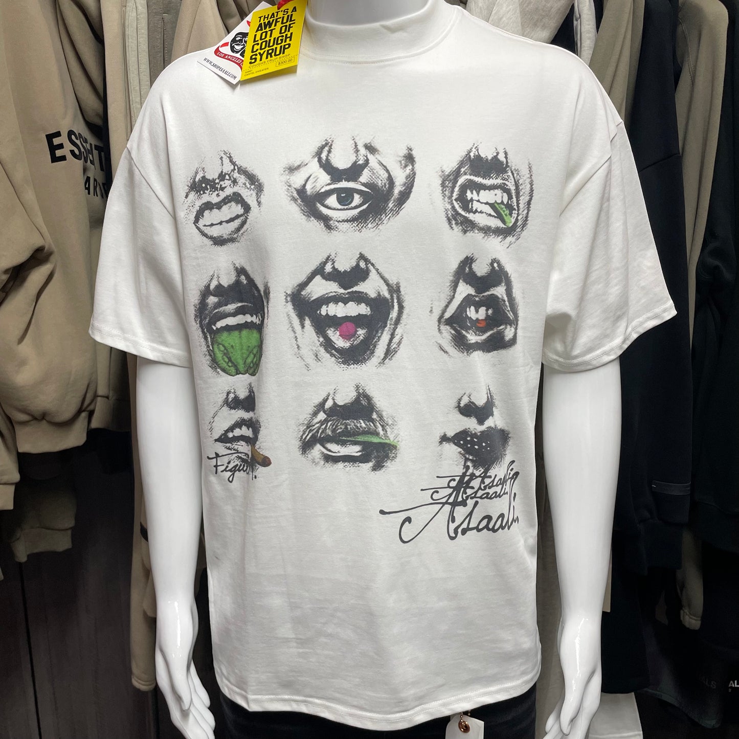The Asaali "Figure 1-" Mock Neck Graphic T-Shirt