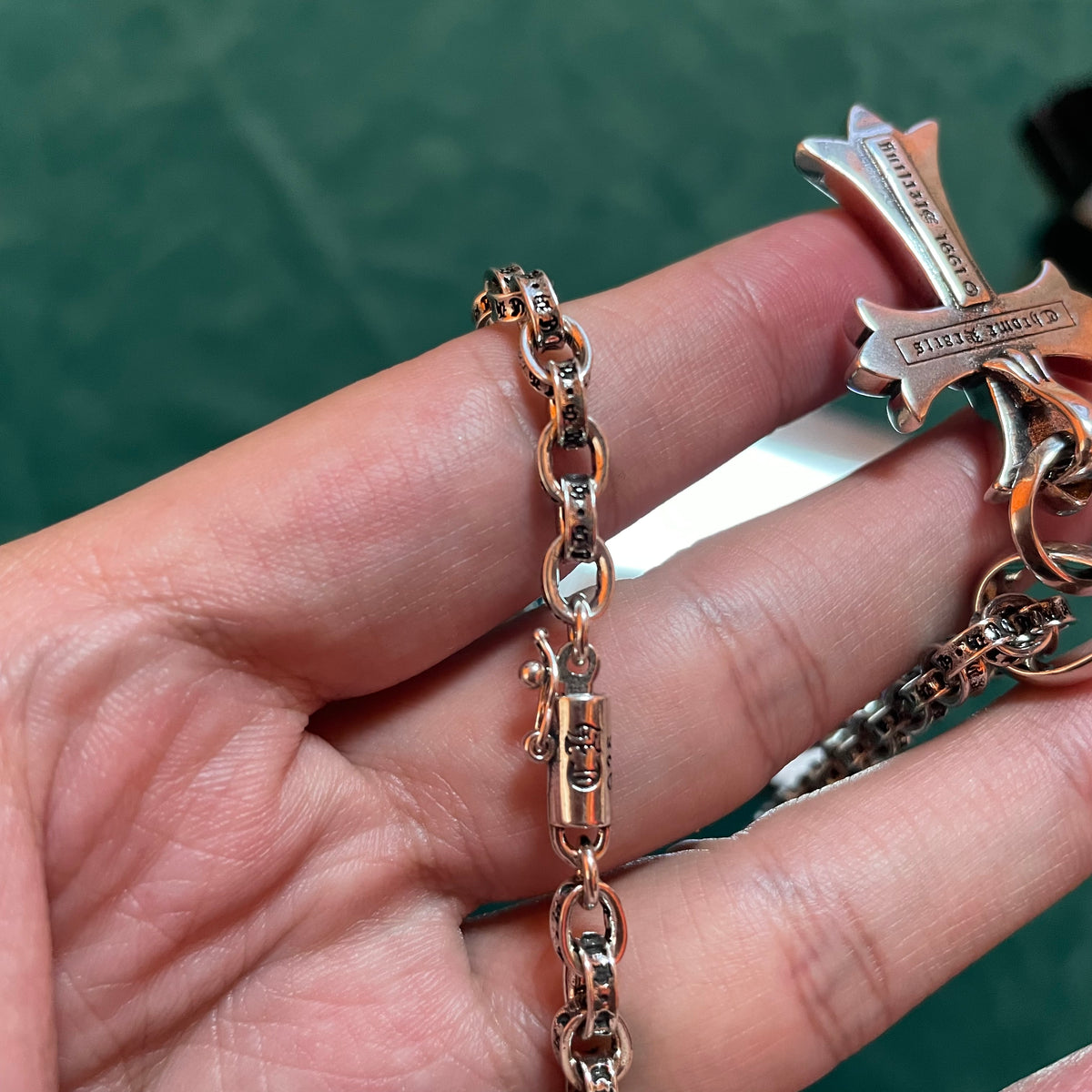 Chrome Hearts CH Cross Pendant with Paper Chain Necklace