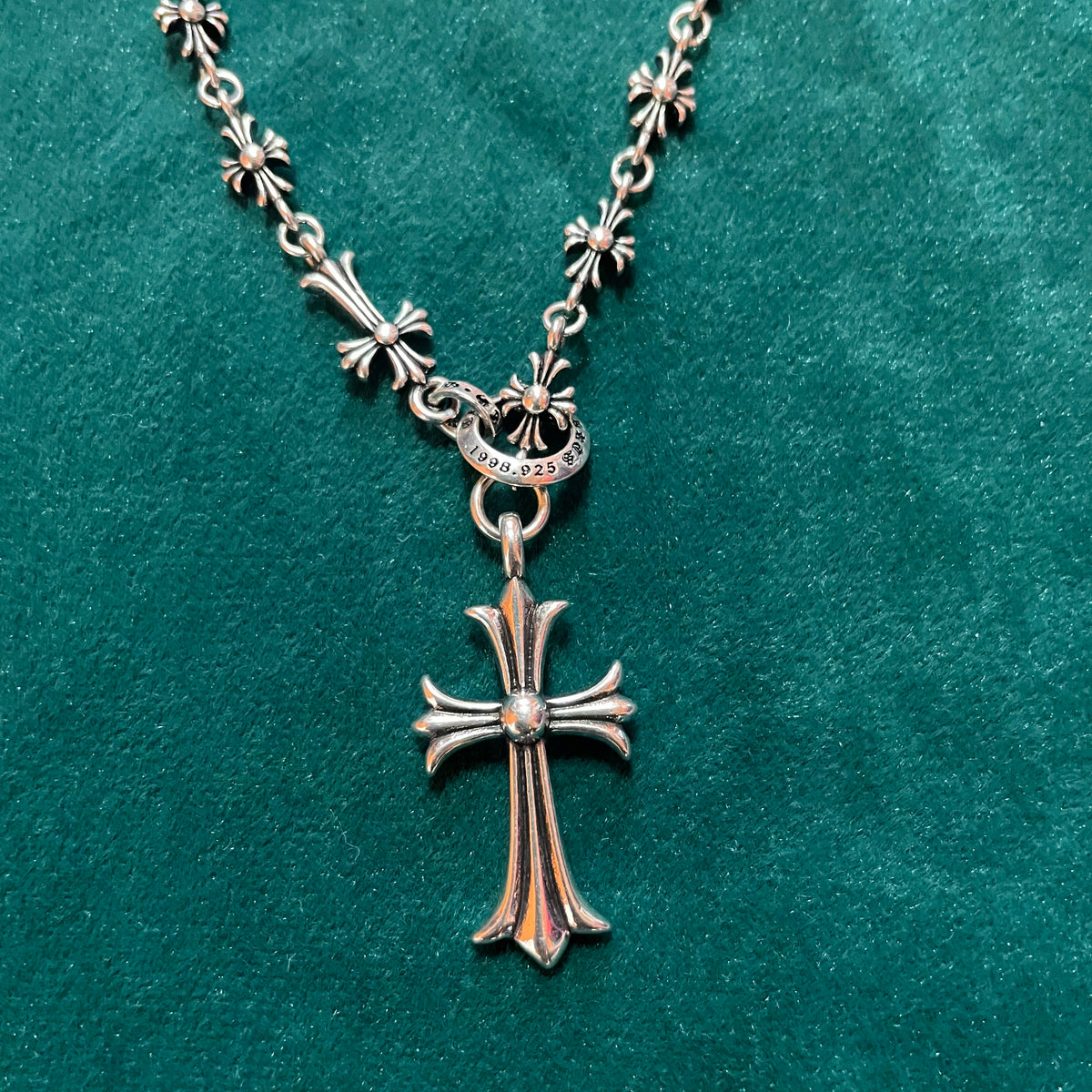 Chrome Hearts Cross Ball Rosary Necklace