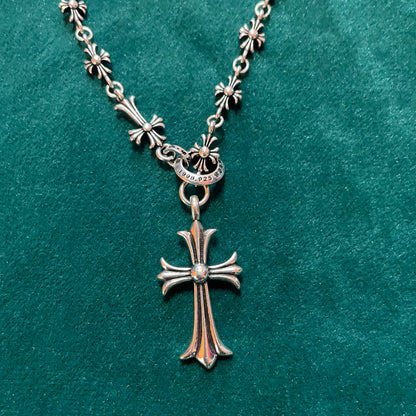 Chrome Hearts Cross Ball Rosary Necklace
