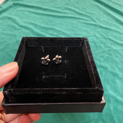Fleur-de-Lis Screw-Back Stud Earrings