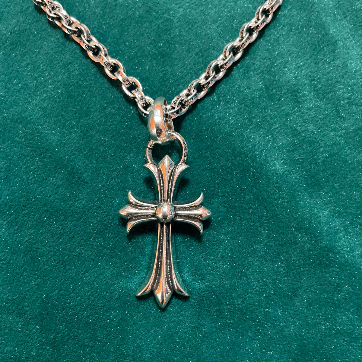 Chrome Hearts CH Cross Pendant with Paper Chain Necklace