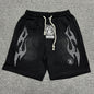 Hellstar Studios "Washed Flame" Rhinestone Sweat Shorts
