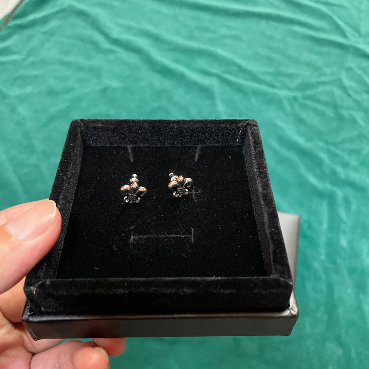 Fleur-de-Lis Screw-Back Stud Earrings