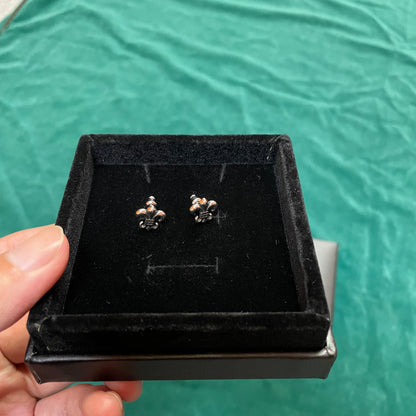 Fleur-de-Lis Screw-Back Stud Earrings