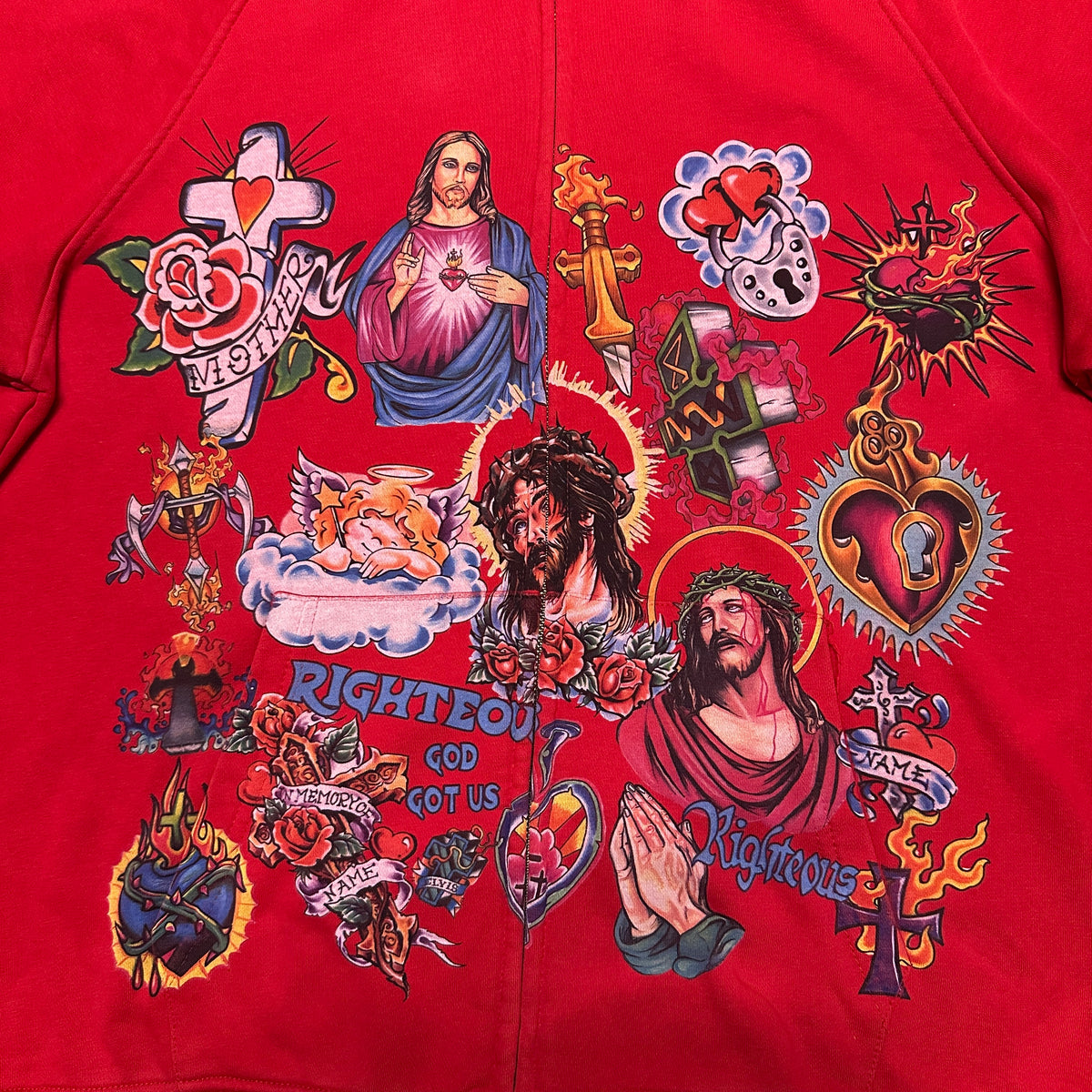 We Are Righteous "Risen King" Cropped Zip-Up Hoodie