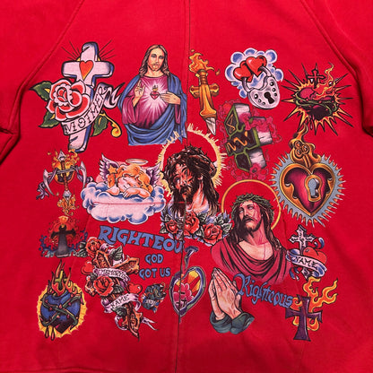 We Are Righteous "Risen King" Cropped Zip-Up Hoodie