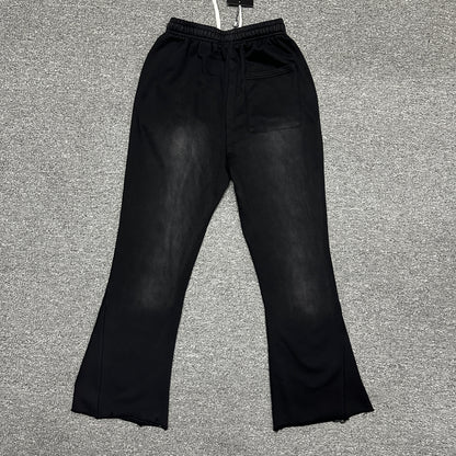 Hellstar Studios Racer Black Flame Flared Sweatpants