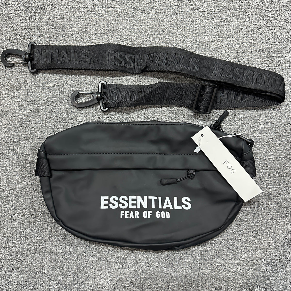 Fear of God Essentials Matte/Waterproof Fanny Pack / Bum Bag with Screen-Printed Logo