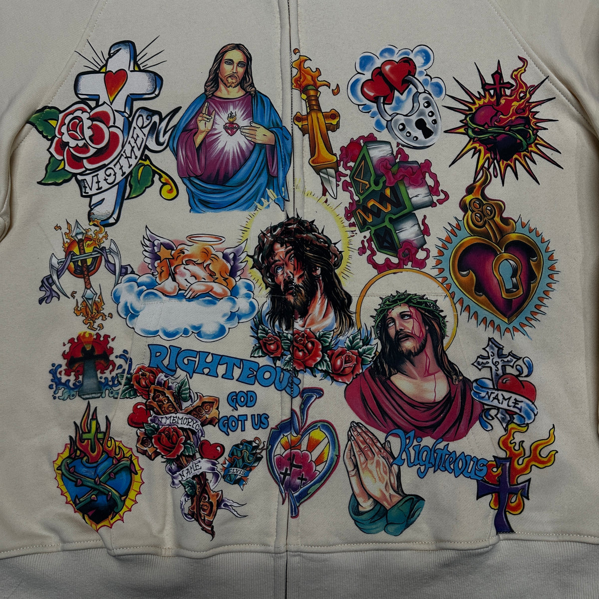 We Are Righteous "Risen King" Cropped Zip-Up Hoodie