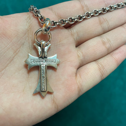 Chrome Hearts CH Cross Pendant with Paper Chain Necklace