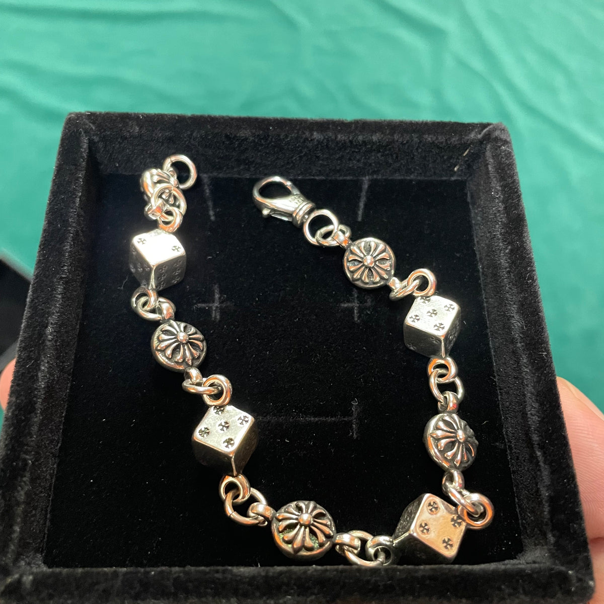 Dice & Cross Ball Bracelet" from Chrome Hearts