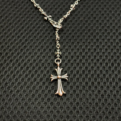 Chrome Hearts Cross Ball Rosary Necklace