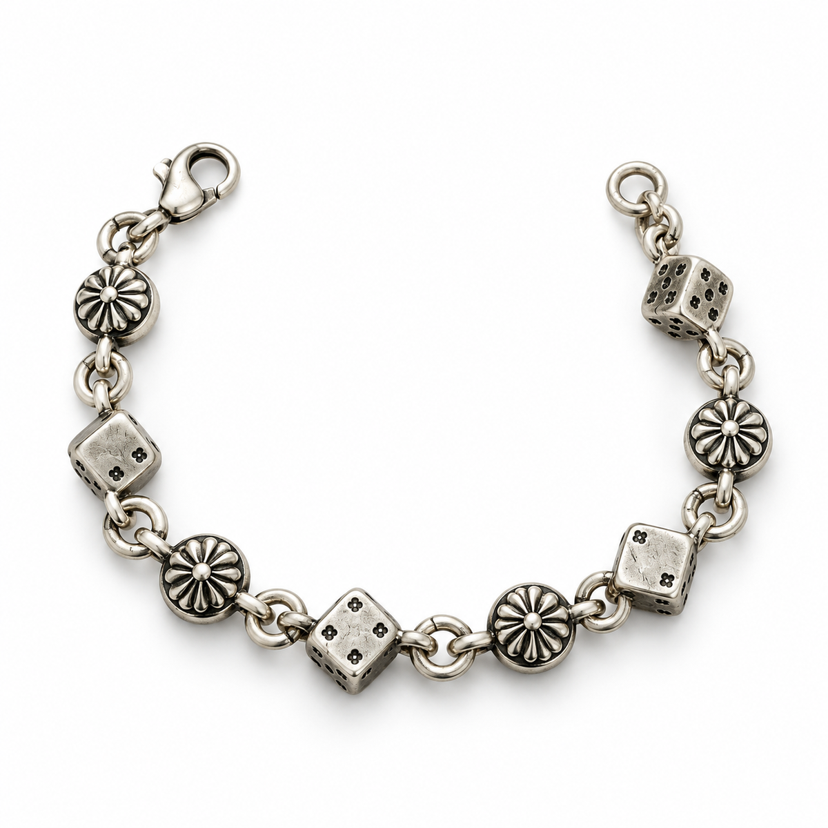 Dice & Cross Ball Bracelet" from Chrome Hearts