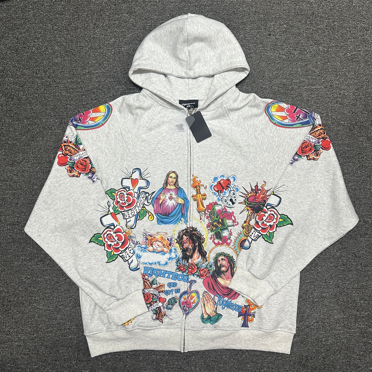 We Are Righteous "Risen King" Cropped Zip-Up Hoodie