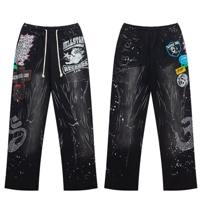 Hellstar Records "Splatter Multi-Patch" Sweatpants