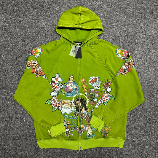 We Are Righteous "Risen King" Cropped Zip-Up Hoodie
