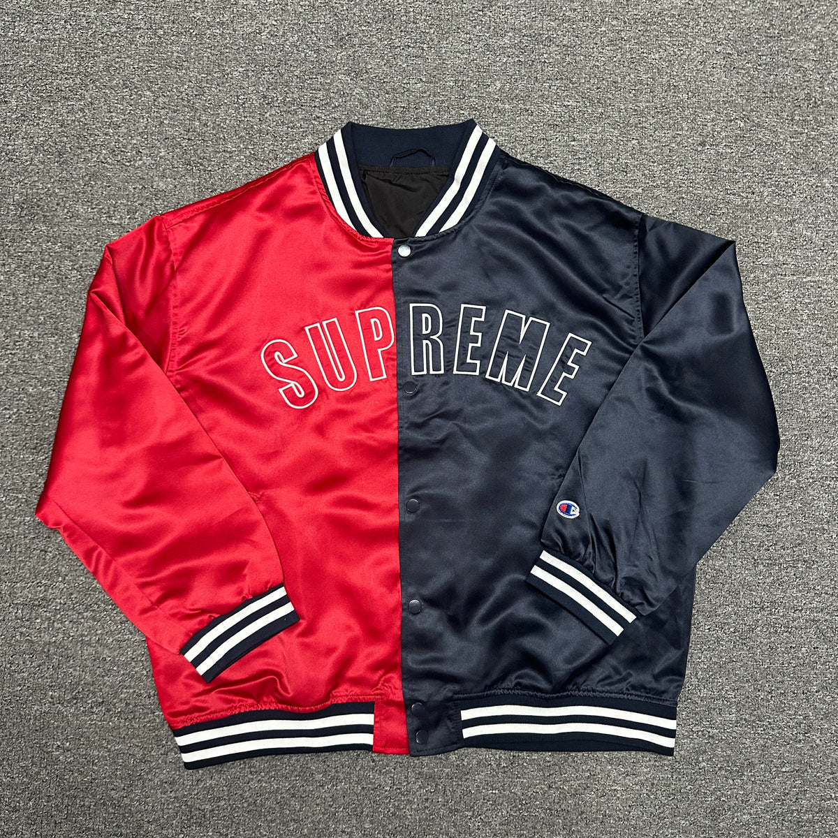 Supreme / Champion Satin Varsity Jacket