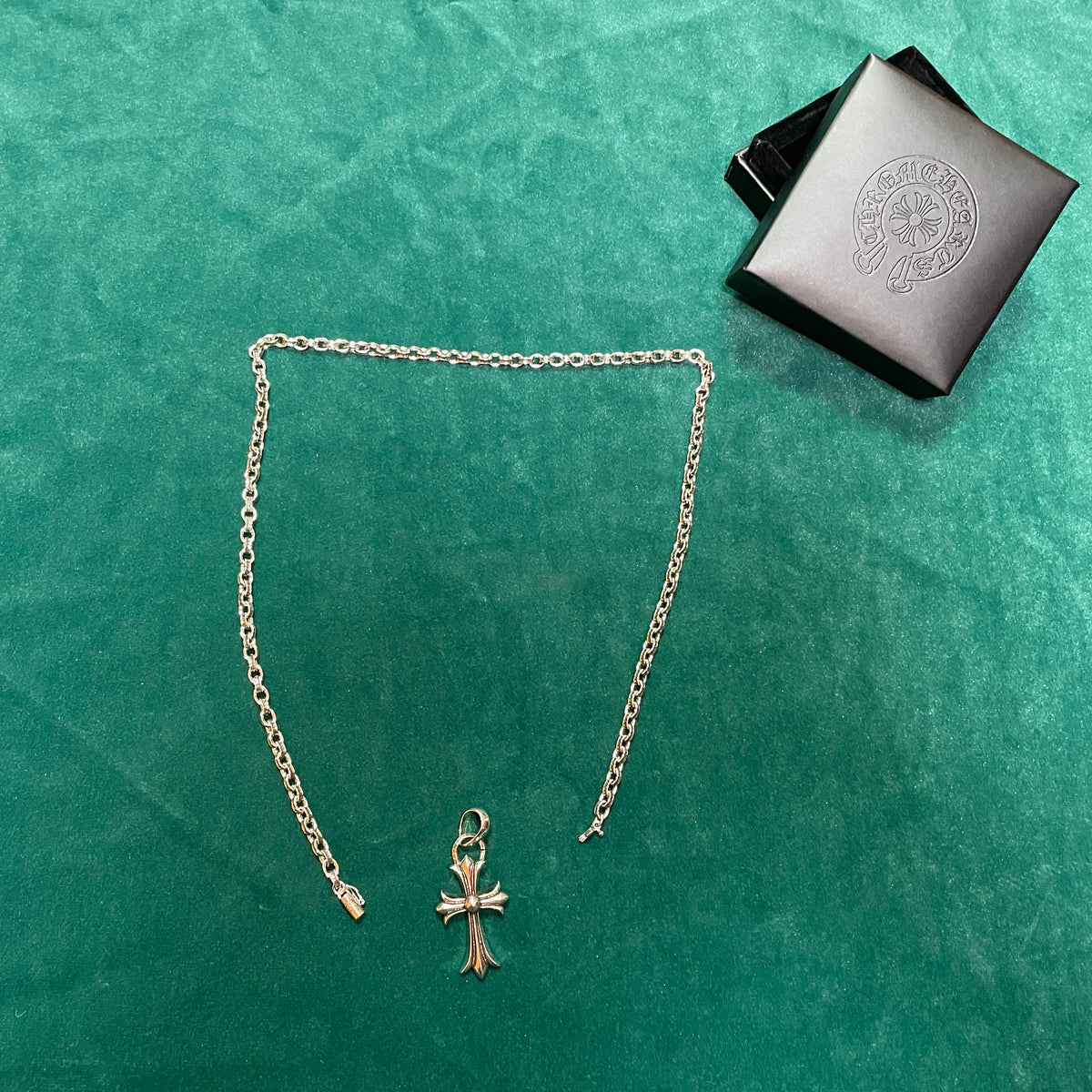 Chrome Hearts CH Cross Pendant with Paper Chain Necklace