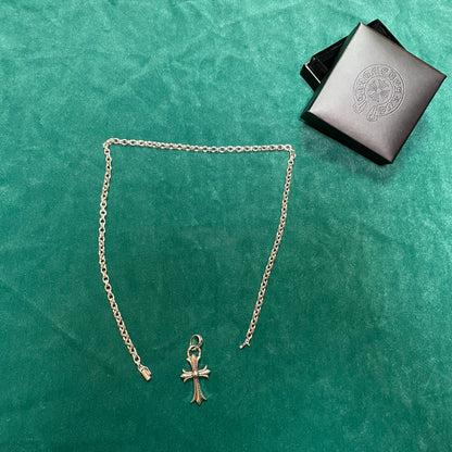 Chrome Hearts CH Cross Pendant with Paper Chain Necklace
