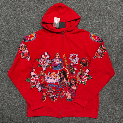We Are Righteous "Risen King" Cropped Zip-Up Hoodie
