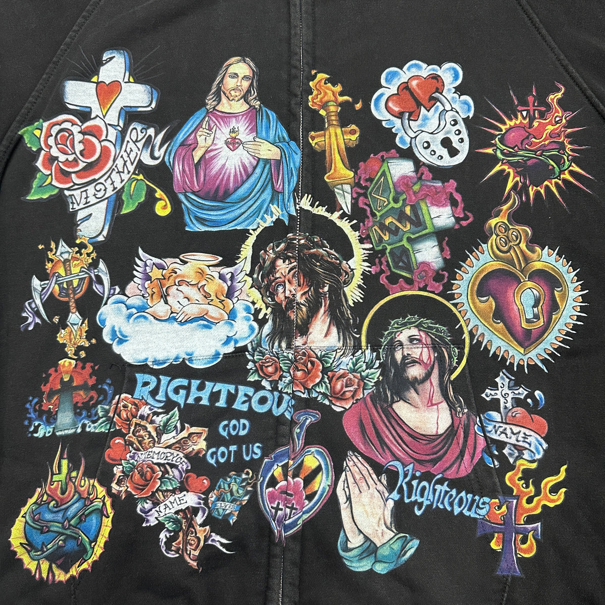 We Are Righteous "Risen King" Cropped Zip-Up Hoodie