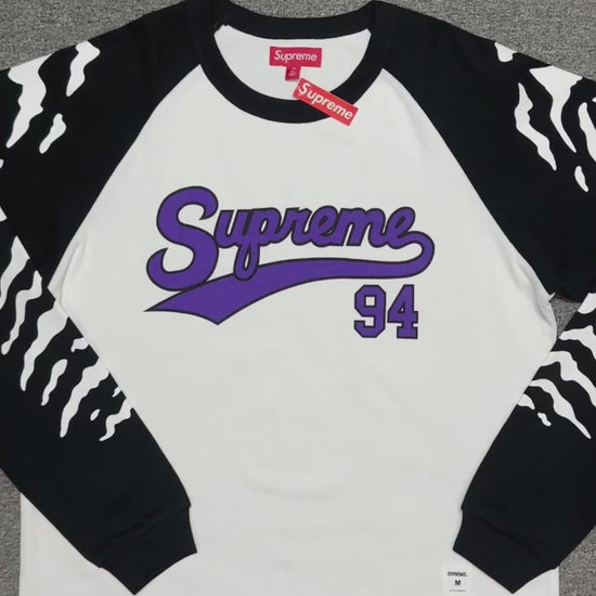 Supreme Tiger Raglan L/S Top in White