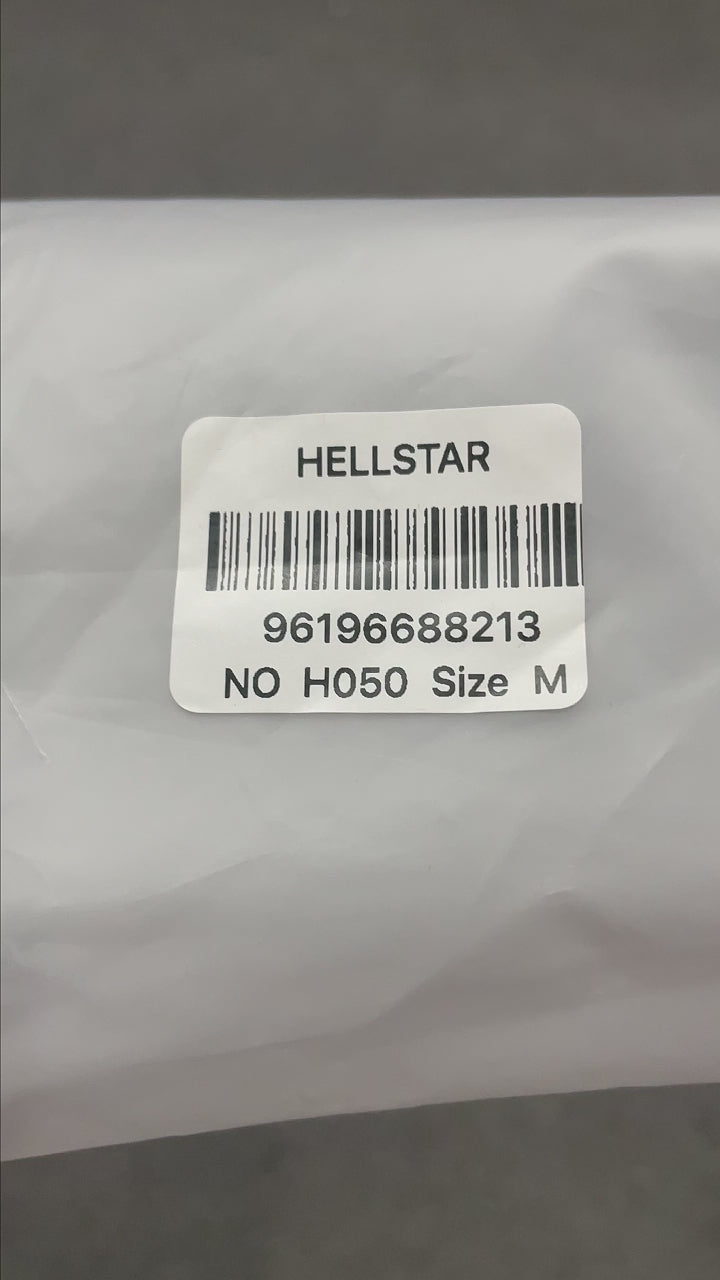 Hellstar Red Face rhinestone graphic T-shirt in white front view