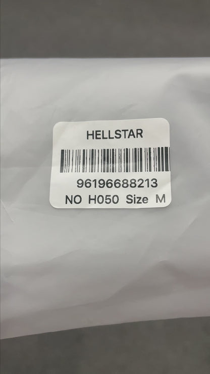 Hellstar Red Face rhinestone graphic T-shirt in white front view