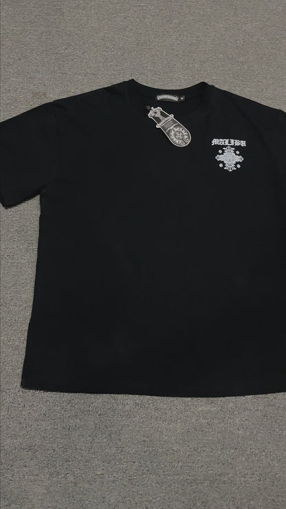 Chrome Hearts Malibu Hearts Graphic T-Shirt | Gothic Cross Streetwear Tee Wholesale