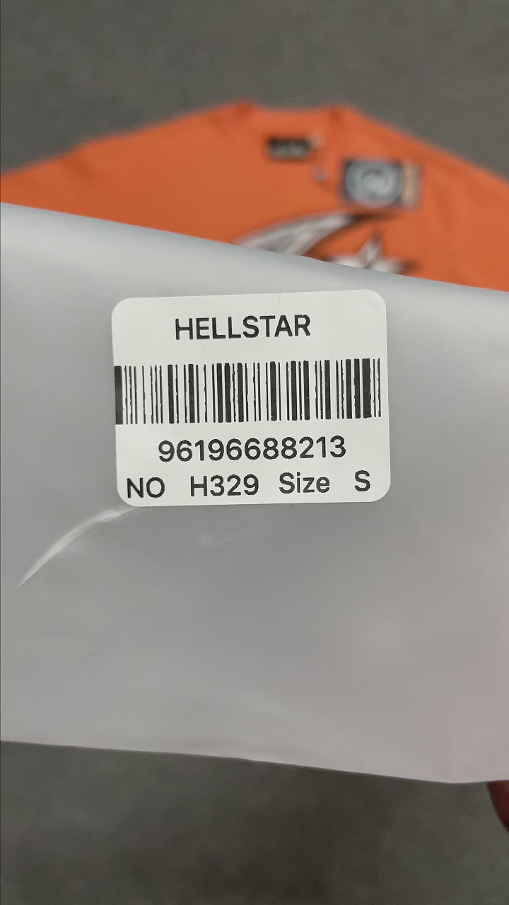 Hellstar H Sharp orange graphic T-shirt front view