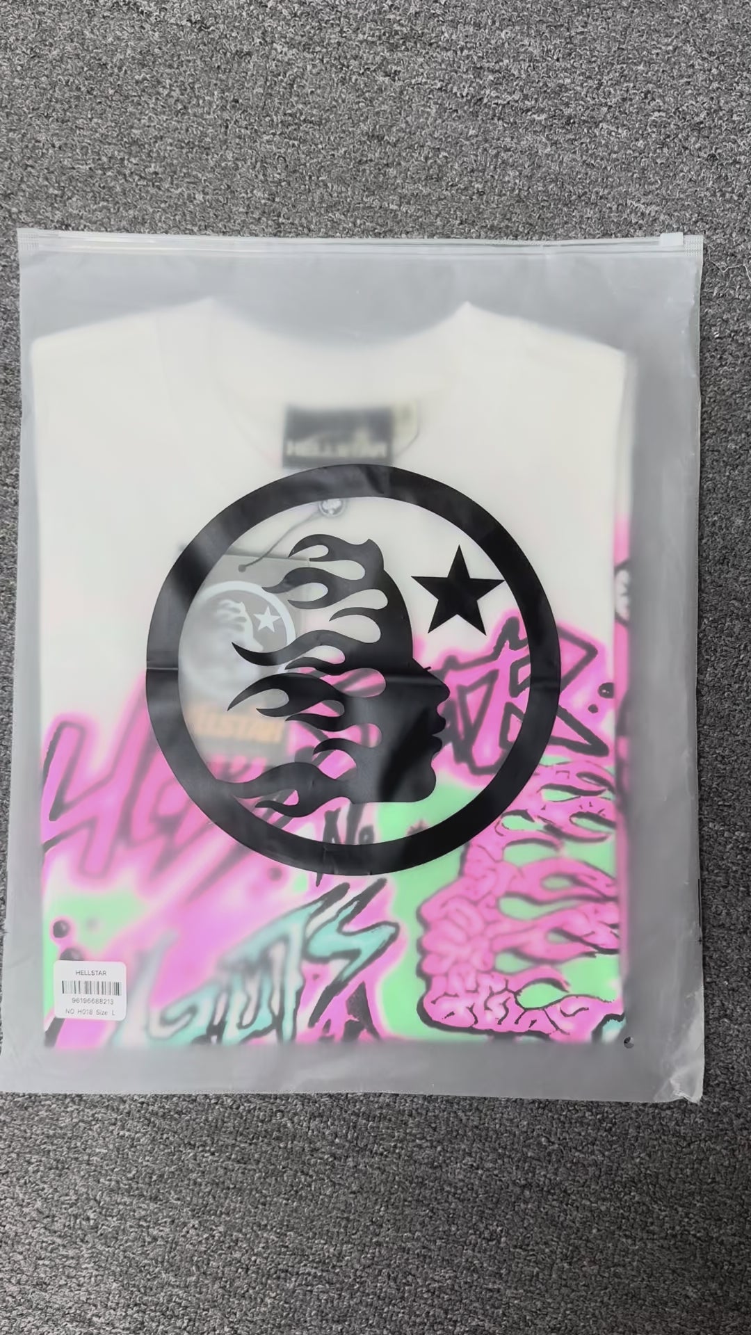 Hellstar No Guts No Glory T-Shirt in White and Pink front view with oversized anatomy graphic