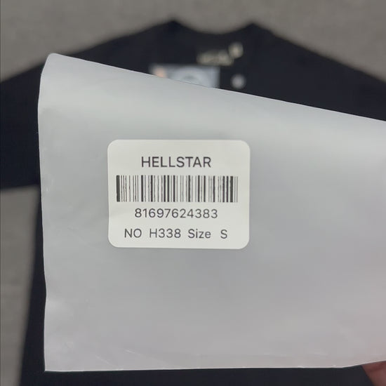 Hellstar Path To Paradise flame graphic washed black T-shirt front view