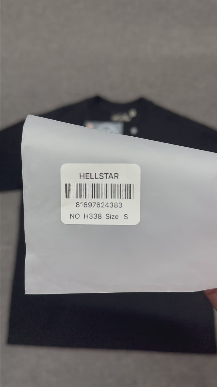 Hellstar Path To Paradise flame graphic washed black T-shirt front view